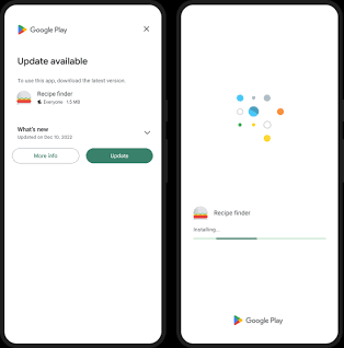 Google Play Store app update screen