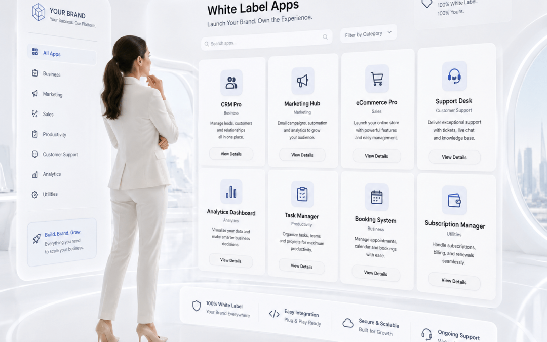Virtual marketplace showroom in sleek white